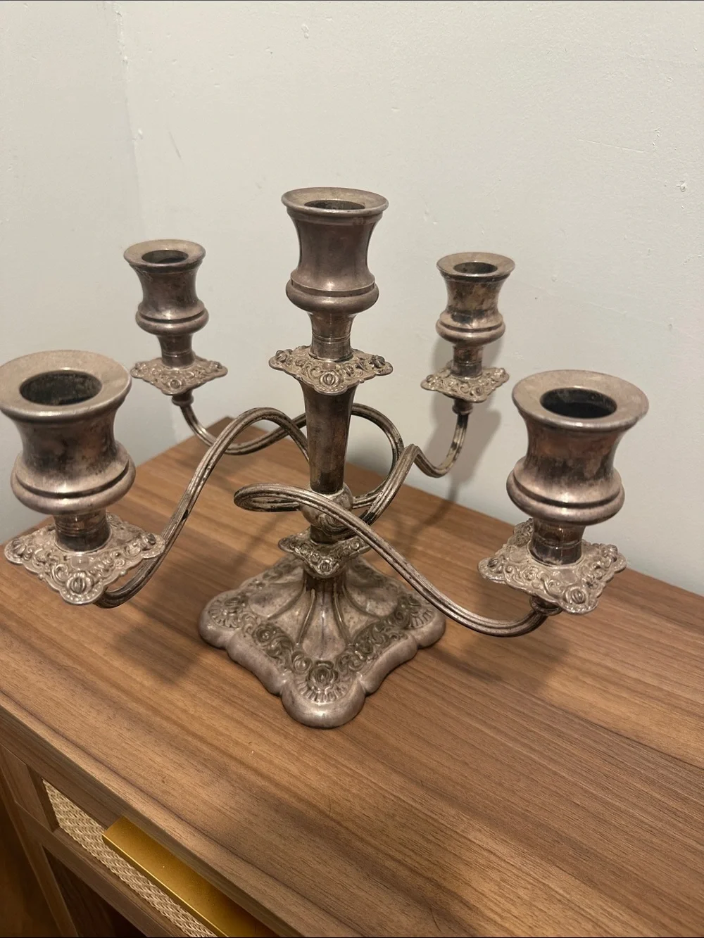 Vintage Silver plated Five-Arm Candelabra - Elegant Home Accent